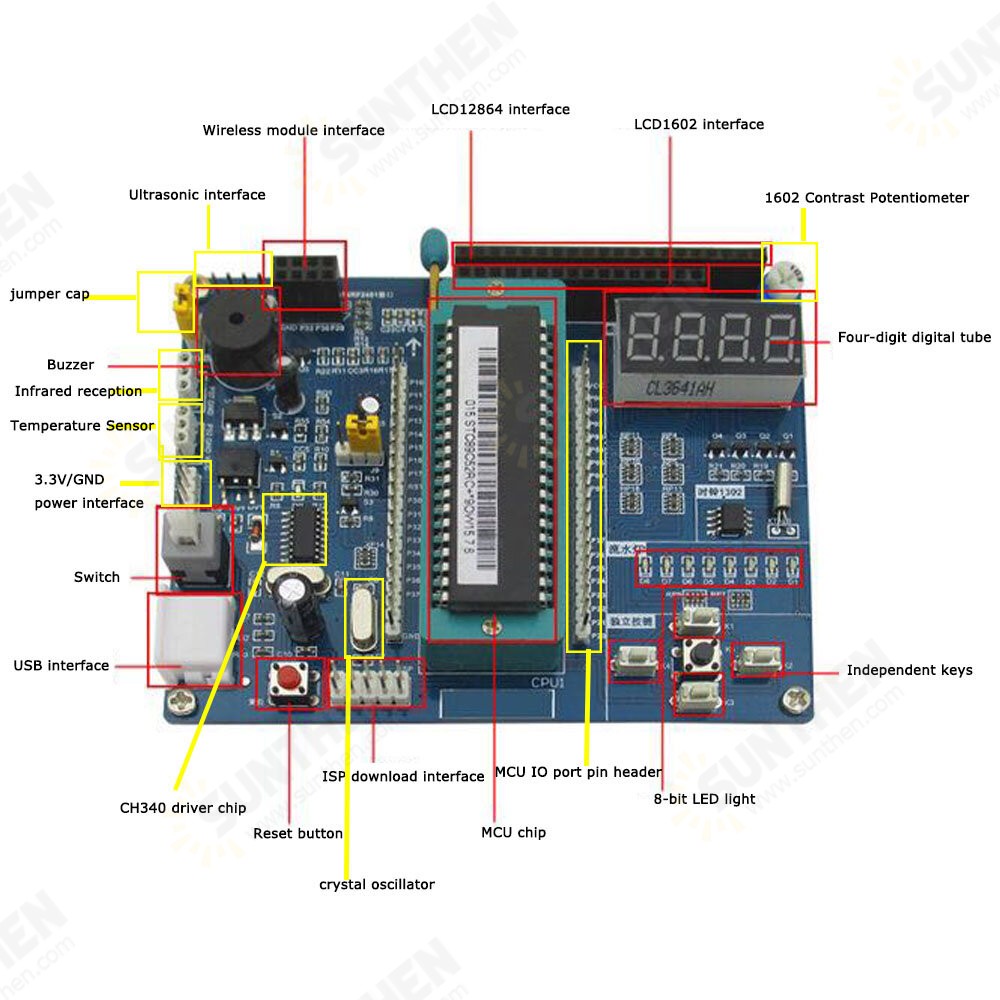 HC6800 MS 51 Microcontroller Small System Board Learning Module