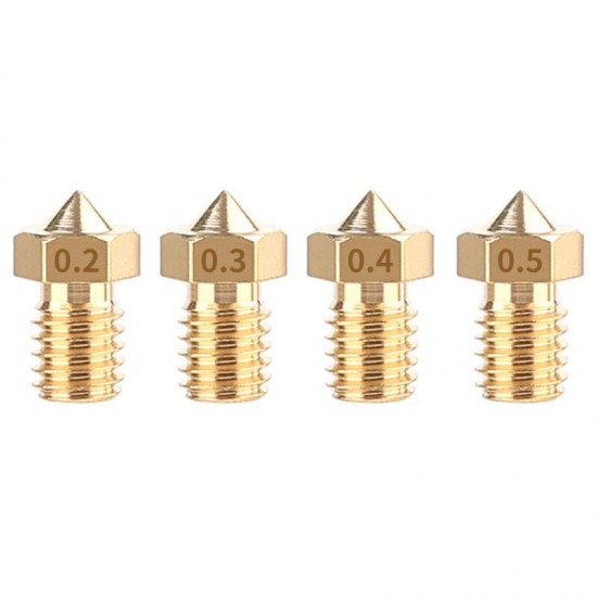 3D Printer Accessories E3D Nozzle M6 Thread 1.75/3.0 Filament Consumables Brass Lettering Nozzle