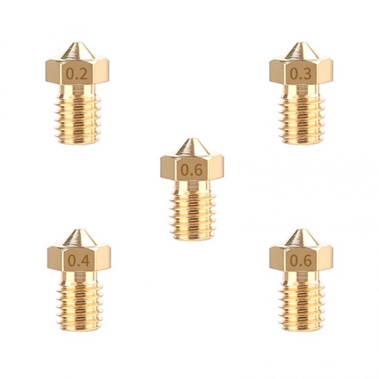 3D Printer Accessories E3D Nozzle M6 Thread 1.75/3.0 Filament Consumables Brass Lettering Nozzle