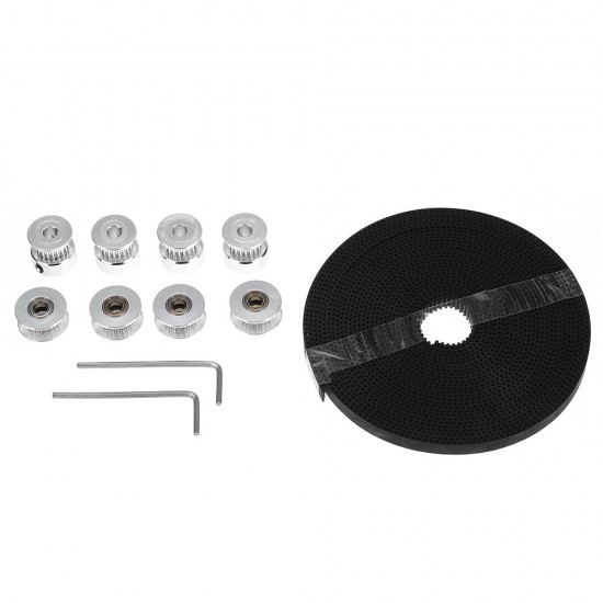 5M GT2 Timing Belt + 4Pcs 20Teeth 5mm Bore Timing Belt Synchronous Pulley + Idler Pulley + 4Pcs Torsion Springs Set for 3D Printer Part