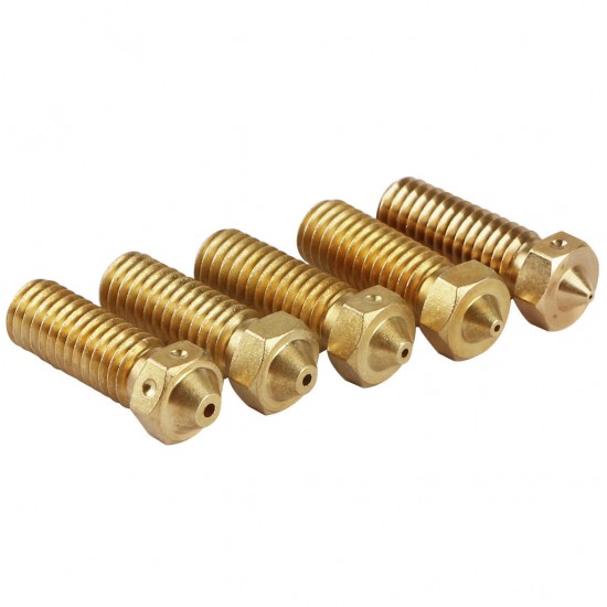 5Pcs for One Size Brass Heating Block Nozzle 1.75mm 0.4/0.6/0.8/1/1.2mm for 3D Printer