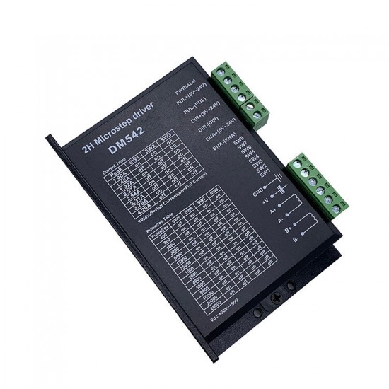 DM542 Stepper Motor Controller 2-phase Digital Stepper Motor Driver 18-48 VDC Max. 4.2A for 42/57/86 Series Motor