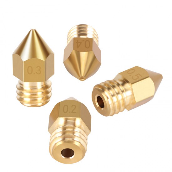 MK8 Nozzle 0.2mm 0.4mm 0.5mm 0.6mm 0.8mm 1.0mm 3D Printer Part Extruder M6 Thread Brass Nozzle 1.75mm 3mm Filament