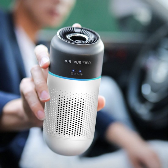 Mini Air Purifier Double-layer Filter Purification USB Charging Low Noise Removal of Formaldehyde PM2.5 for Home Office Car