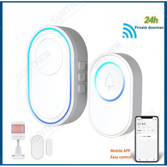 Private Model Tuya Wifi Doorbell Smart Doorbell Alarm Can be Equipped with 100 Wireless Sensor