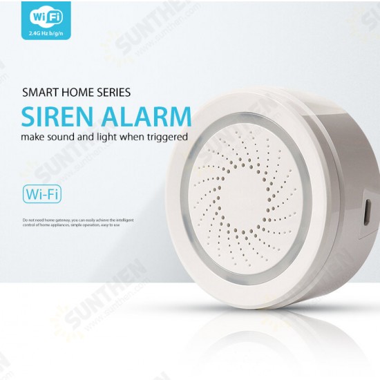 ZB/WIFI 3 In 1 Wifi Siren Alarm Linkage 90dB Sound Light Sensor Smart Home Tuya Smart Life APP Alarm Siren For Alexa Google