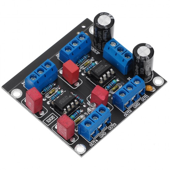 NE5532 DC Dual Power 4 Channels Pre-amplifier Disassembled Chip Driver Board Finished Board