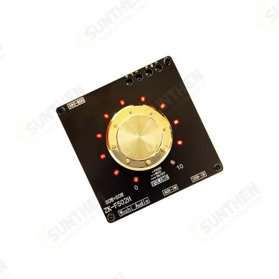 ZK-F502H Cool Volume Indicator Bluetooth Audio Power Amplifier Board Module TPA3116D2 Stereo 50W+50W