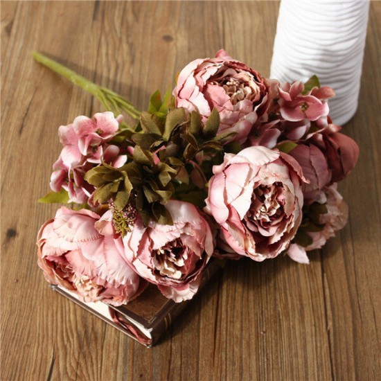 Artificial Peony Bouque Silk Flowers Home Room Party Wedding Garden Decoration