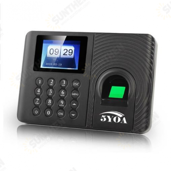 5YOA A10 Biometric Fingerprint Time Attendance Machine Clock Recorder Employee Recognition Device Electronic English Spanish Russian Check-in Fingerprint Reader