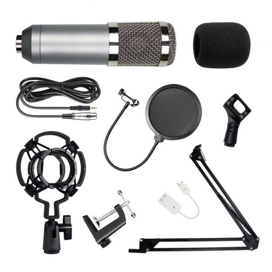 BM-800 USB Condenser Microphone Computer K Song Wired Microphone Set USB Sound Card Blowout PreNet Condenser Microphone Set