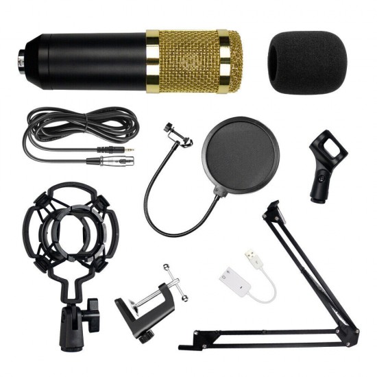 BM-800 USB Condenser Microphone Computer K Song Wired Microphone Set USB Sound Card Blowout PreNet Condenser Microphone Set