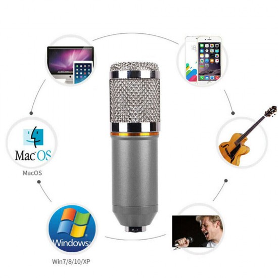 BM-800 USB Condenser Microphone Computer K Song Wired Microphone Set USB Sound Card Blowout PreNet Condenser Microphone Set