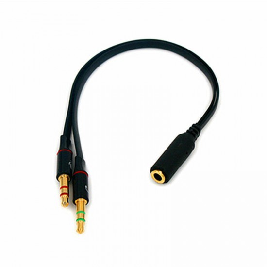 3.5mm Stereo Dual Male to Female Headphone Jack Y Splitter Audio Cable Adapter