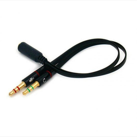 3.5mm Stereo Dual Male to Female Headphone Jack Y Splitter Audio Cable Adapter