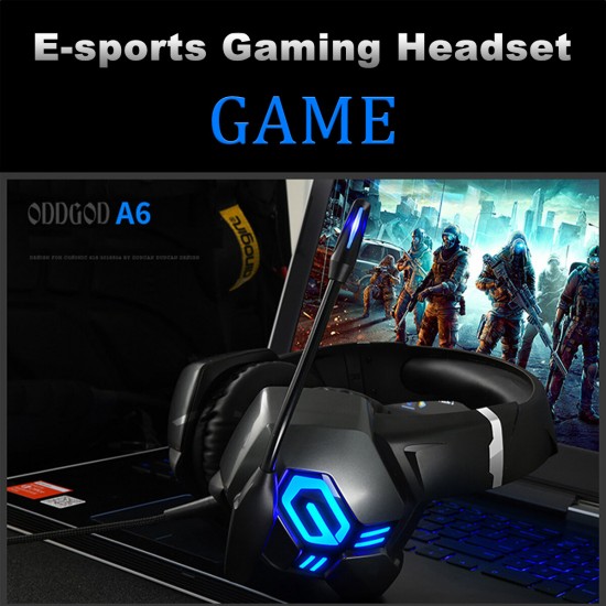 A6 7.1 Surrounding Hifi Sound Gaming Headset LED Headphones with Microphone for Computer Phones