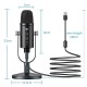 BM-86 Condenser Microphone HIFI DSP Noise Reduction Reverberation Adjustable Built-In Sound Card USB Wired Microphone for YouTube Broadcast Recording Gaming