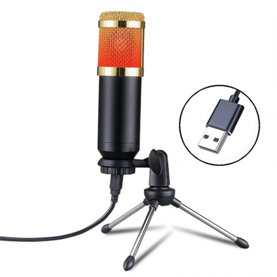 BM800S RGB Condenser Microphone Cardioid Pattern HiFi Noise Reduction Microphone with Stable Tripod