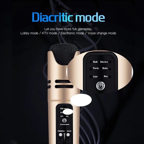 C16 DSP Metal Handheld Wireless Recording Karaoke Microphone Support 6 Voice Voice-Changing Built-In Sound Card Anchor Live Singing Microphones For Mobile Phone