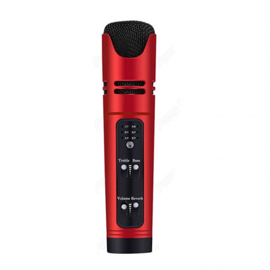 C16 DSP Metal Handheld Wireless Recording Karaoke Microphone Support 6 Voice Voice-Changing Built-In Sound Card Anchor Live Singing Microphones For Mobile Phone