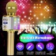 DS898 3-IN-1 Wireless Microphone 2*13W HIFI bluetooth Speaker TF Card 2600mAh Luminous Handheld Mic Recorder Singing Player for KTV K Songs