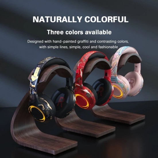 EL-A2 bluetooth 5.0 Gaming Headphones HIFI 3D Stereo Bass Wireless RGB Light PC Headsets With Microphone for PS4 Laptop Tablet