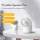 F8 2 in 1 Portable bluetooth 5.1 Audio Wireless Desktop Speaker with Handheld Mini Cooling Fan