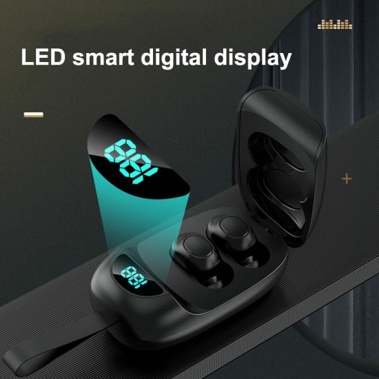 JS25 TWS bluetooth 5.0 Wireless Earphones Earbuds Stereo In-ear HIFI Headsets with LED Display Mic Touch Key