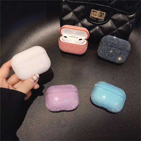 Luxury 3D Cute Matte Particles Glitter Bling Sequins Diamond Shockproof Anti-drop Earphone Storage Case for Apple Airpods 3 Airpods Pro 2019