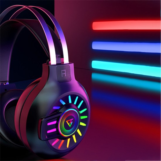 M10 Gaming Headset 50mm Drivers Noise Reduction RGB Luminous Head-Mounted 3.5mm Gaming Headphones with Mic