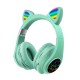 M2 Cut Cat Ear Headphones Wireless bluetooth 5.0 HIFI TF Card AUX-In Luminous Foldable Head-Mounted Headsetwith Mic