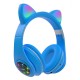 M2 Cut Cat Ear Headphones Wireless bluetooth 5.0 HIFI TF Card AUX-In Luminous Foldable Head-Mounted Headsetwith Mic