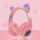 M2 Cut Cat Ear Headphones Wireless bluetooth 5.0 HIFI TF Card AUX-In Luminous Foldable Head-Mounted Headsetwith Mic