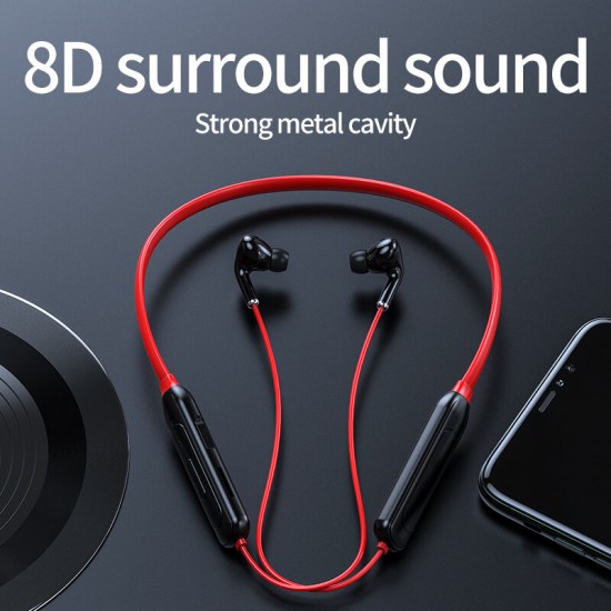 M60 bluetooth 5.1 Earphone HIFI Stereo Bass Noise Reduction Headphones TF Card Sweatproof Neckband In-Ear Sports Headset with Mic