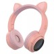 XY-203 Wireless bluetooth Headphones HIFI Stereo TF Card Aux-In Luminous Cute Cat Ear Head-Mounted Headset with Mic