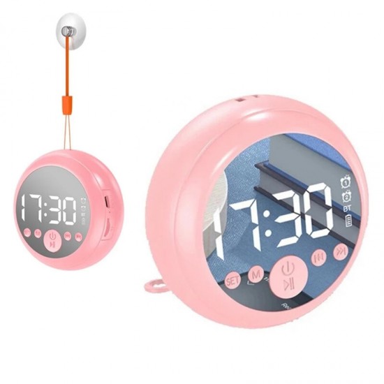 Z2 bluetooth 5.0 Speaker Mirror Dual Alarm Clock HIFI Stereo Mini Round Shape Subwoofer Support FM Radio TF Card