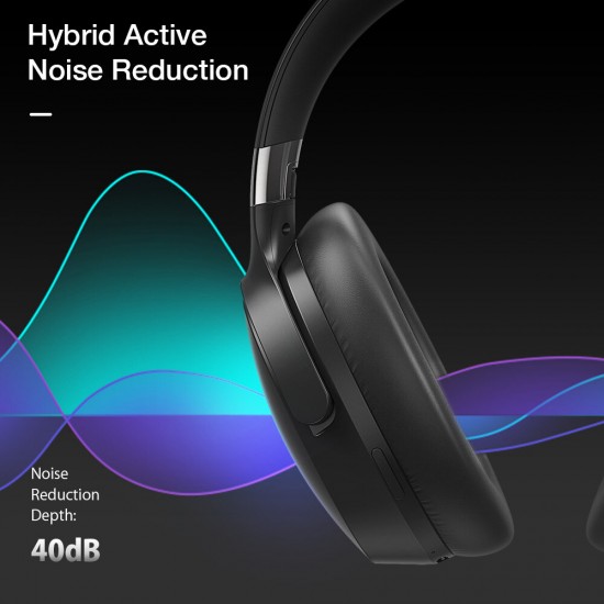 BW-HP5 bluetooth Headset ANC Headphone Dual Active Noise Canceling Dual Drivers 1000mAh AAC Stereo Wireless Headphone with Mic