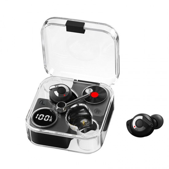 E89 TWS bluetooth 5.3 Earphone 6mm Moving Coil Unit HiFi Stereo Sound Noise Cancelling Auto Pairing Touch Control Digital Display Dual-Mode Switcher Portable In-ear Sports Headphone with Mic