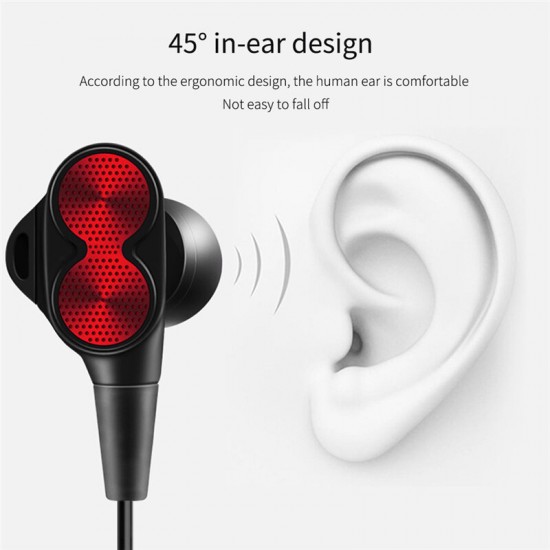 B800 Wireless bluetooth Earphones Dual Dynamic Bass Noise Reduction Sweatproof Neckband Sports Headphones with Mic