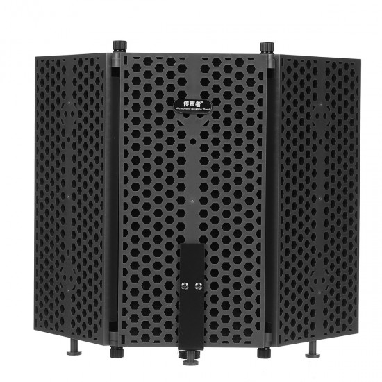 Foldable Microphone Acoustic Isolation Shield Acoustic Foams Studio Panel for Recording Live Broadcast