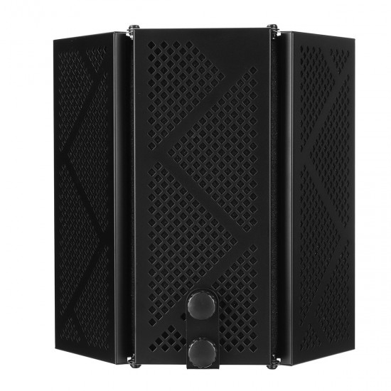 Foldable Microphone Acoustic Isolation Shield Acoustic Foams Studio Three-door Noise Enclosure Panel Filter