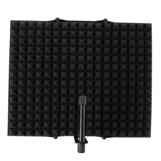 Foldable Microphone Acoustic Isolation Shield Acoustic Foams Studio Three-door Noise Enclosure Panel Filter