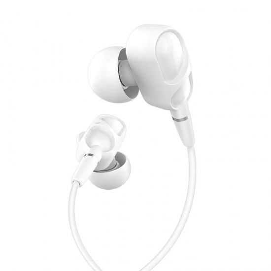 M62 3.5mm In-ear Stereo Earphone Dual Drive Headphones with Mic for iPhone Samsung