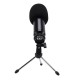 BM-750USB Professional Universal HD Live Streaming USB Condenser Wired Microphone with Sound Card Tripod Stand for Samsung PC Laptop