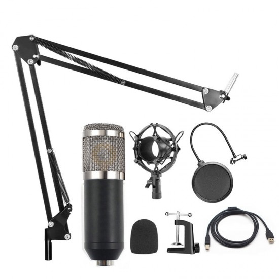 BM-800USB Professional 192KHz/24Bit HD Drive USB Condenser Microphone Kit with Stand Mount