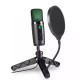 BM-501 USB Desktop Stand Microphone 360° Adjustable RGB Lighting Meeting Recording Mic for Laptop PC Tablet