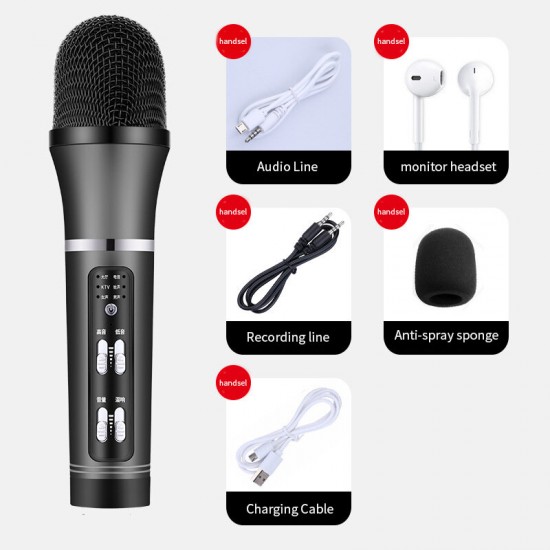 C25 USB Karaoke Microphone Recording Microphone Studio Mini Condenser Microphone for Live Broadcast Karaoke