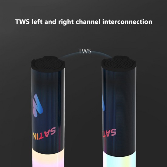 LS-01 Music Stick TWS Wireless bluetooth Speaker Colorful LED Fill Light Speaker Multiple Lighting Modes