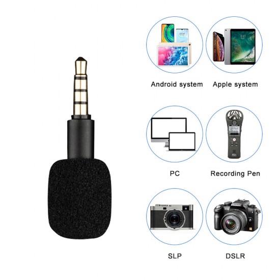 M04 Mini Omni-Directional 3.5mm Jack Microphone Portable Small Mic for Sound Card Recorder Cellphone Smartphone Android Phone