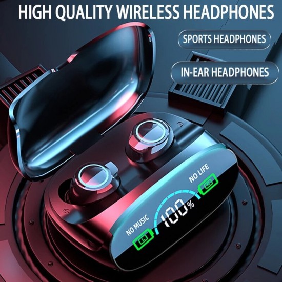 M38 TWS bluetooth Earphone Wireless Headset LED Power Display Touch Control Outdoor Sports Earbuds Headphone with Mic